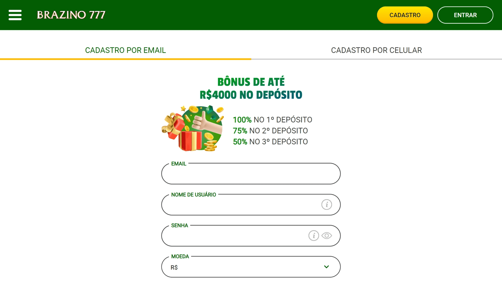 Como obter o bônus Brazino777