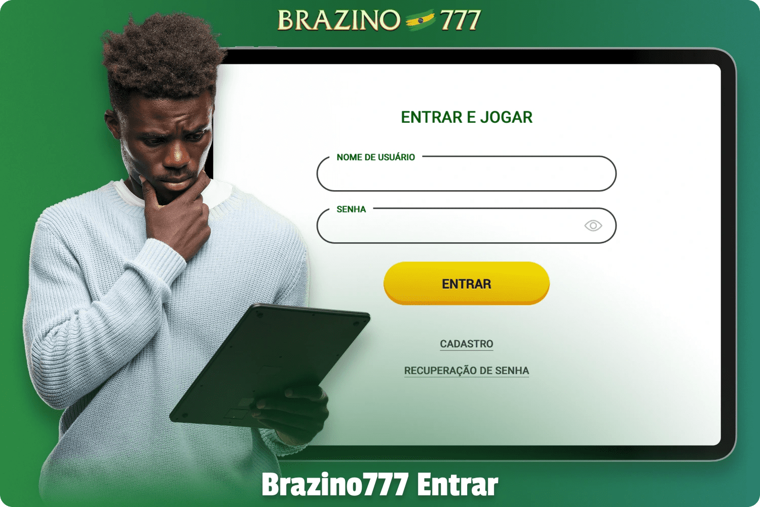 Fazer login na minha conta pessoal em Brazino777